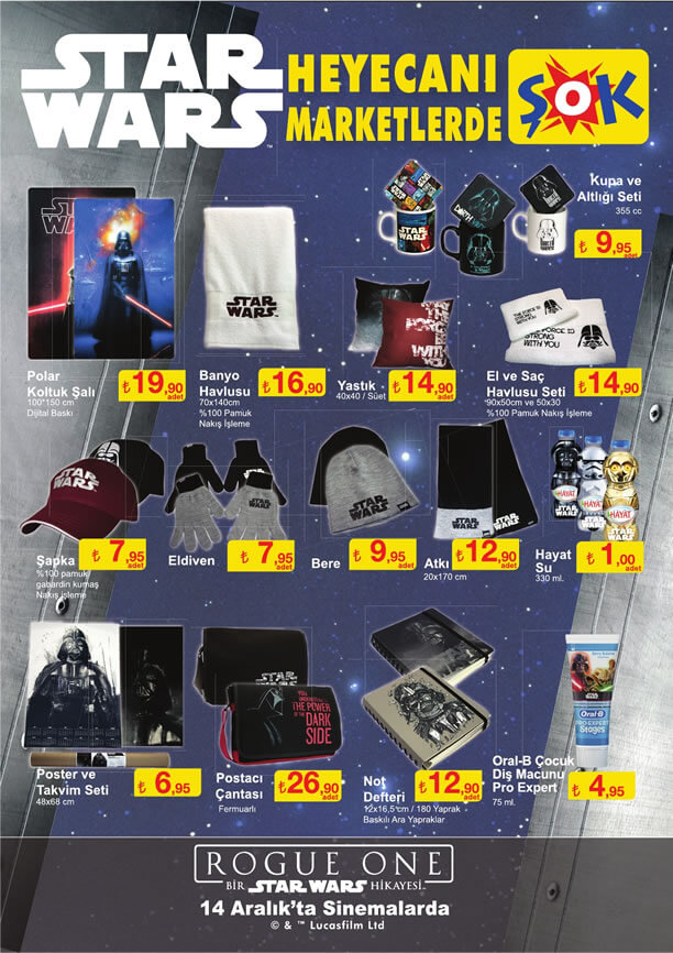 ŞOK 14 Aralık - 20 Aralık 2016 Katalogu - Star Wars