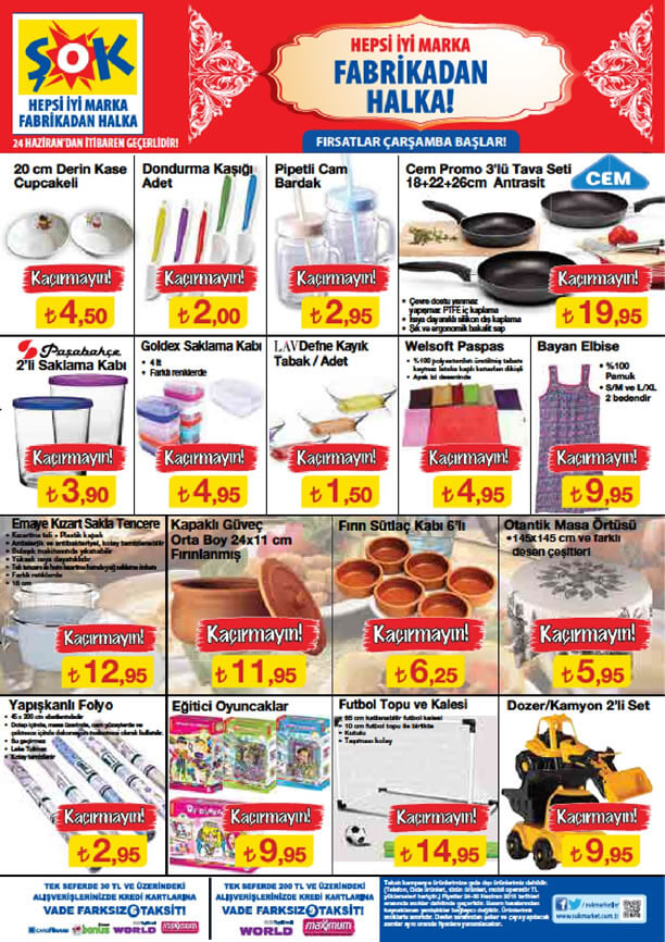 ŞOK 24 Haziran 2015 Aktüel Ürünler Katalogu - Tava Seti