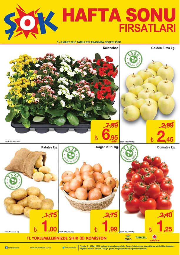 ŞOK 5 Mart 2016 Cumartesi Fırsatları Katalogu - Kalanchoe
