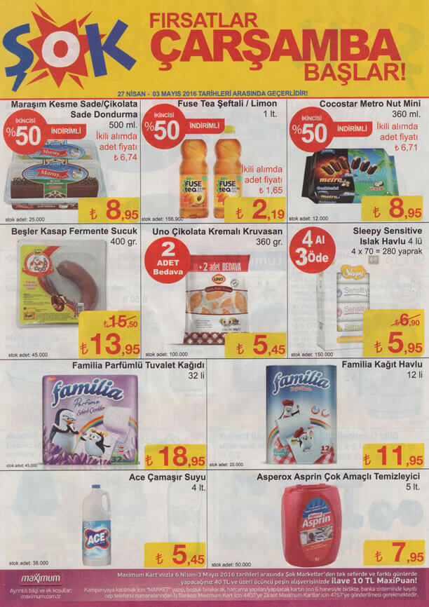 ŞOK Fırsat Ürünleri 27 Nisan 2016 Katalogu