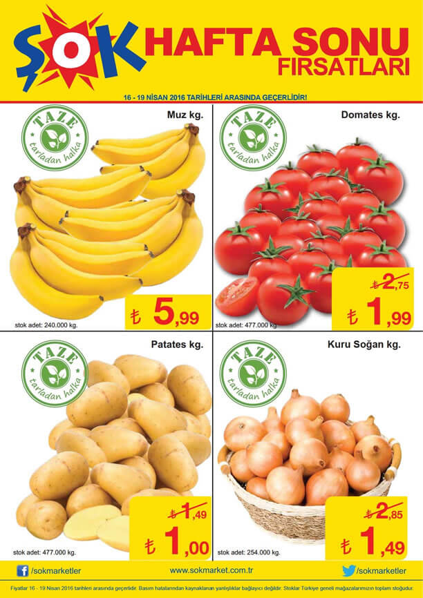 ŞOK Hafta Sonu Fırsatları 16 Nisan 2016 Katalogu