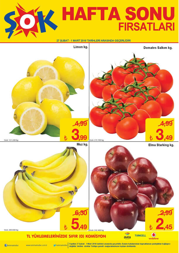 ŞOK Hafta Sonu Fırsatları 27 Şubat - 1 Mart 2016 Katalogu