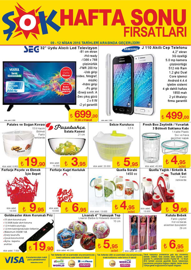 ŞOK Hafta Sonu Fırsatları 9 Nisan 2016 Katalogu - Samsung J110 Akıllı Cep Telefonu