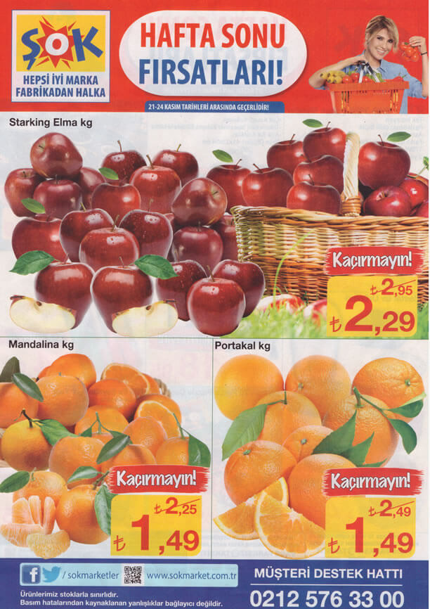 ŞOK Market 21-24 Kasım 2015 Hafta Sonu Fırsatları Katalogu