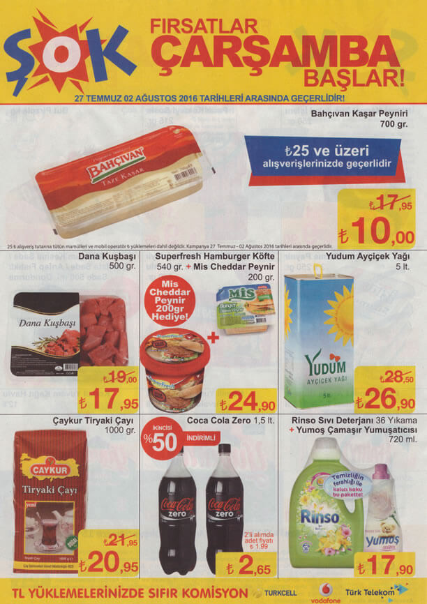 ŞOK Market 27 Temmuz 2016 Katalogu - Bahçıvan Kaşar Peyniri