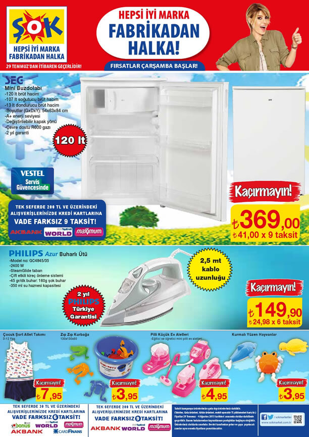 ŞOK Market 29 Temmuz 2015 Aktüel Ürünler - SEG Mini Buzdolabı