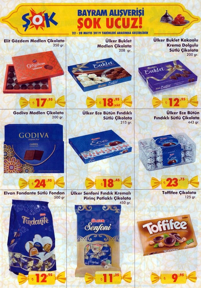 ŞOK Market Bayram Çikolatası 22 Mayıs 2019 Broşürü