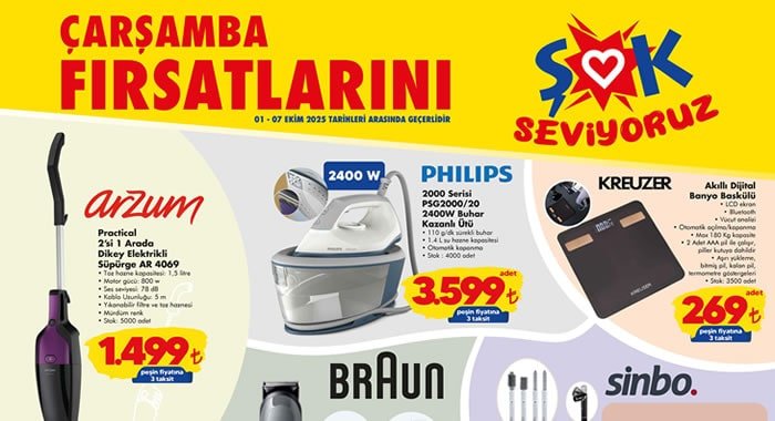 ŞOK 1 Ekim 2025 Aktüel Ürünler Kataloğu