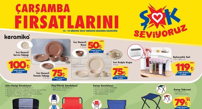 ŞOK 13 Ağustos 2025 Aktüel Ürünler Kataloğu