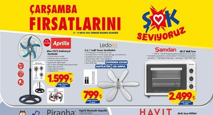 ŞOK 13 Mayıs 2026 Aktüel Ürünler Kataloğu