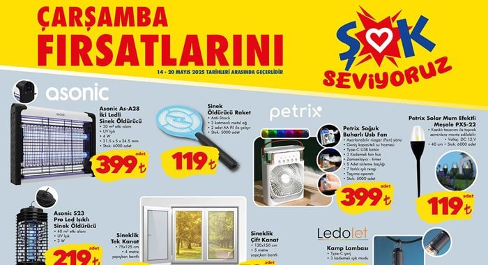 ŞOK 14 Mayıs 2025 Aktüel Ürünler Kataloğu