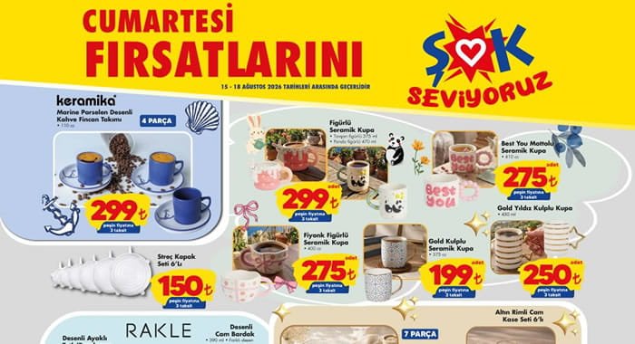 ŞOK 15 Ağustos 2026 Aktüel Ürünler Kataloğu
