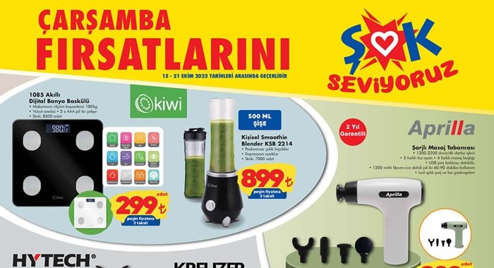 ŞOK 15 Ekim 2025 Aktüel Ürünler Kataloğu