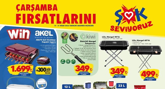 ŞOK 15 Nisan 2026 Aktüel Ürünler Kataloğu