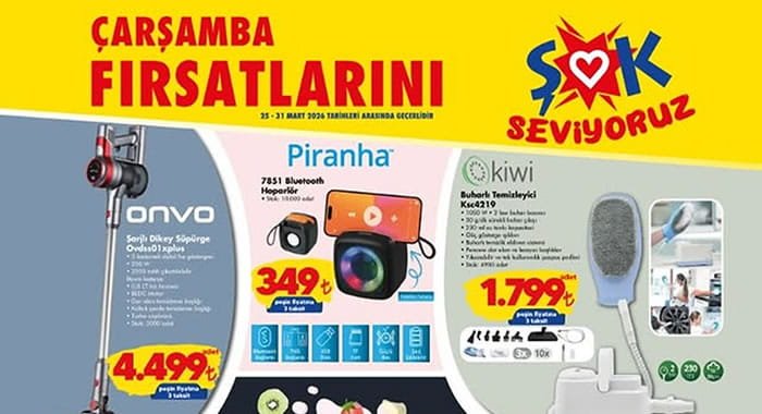 ŞOK 25 Mart 2026 Aktüel Ürünler Kataloğu
