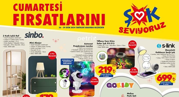 ŞOK 26 Ekim 2024 Aktüel Ürünler Kataloğu