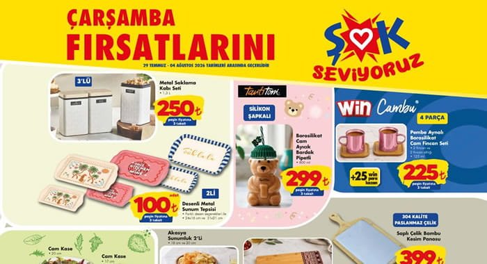 ŞOK 29 Temmuz 2026 Aktüel Ürünler Kataloğu