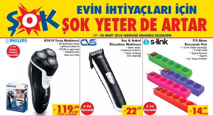 ŞOK Market 17 Mart 2018 Hafta Sonu İndirimleri Kataloğu