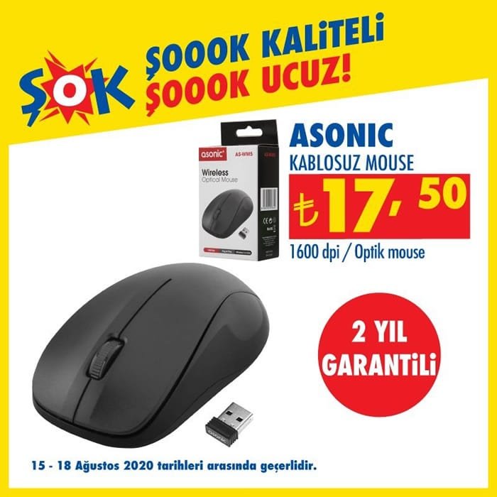 Asonic Kablosuz Mouse ( ŞOK 15 Ağustos 2020 )